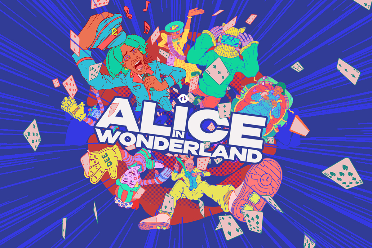 Alice in Wonderland, Brixton House
Image design © Guy Sanders. Illustration © Israel Kujore