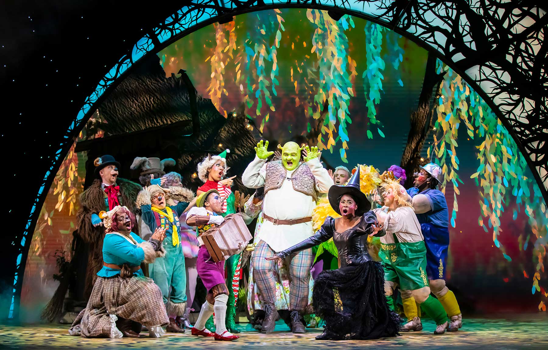 Shrek the Musical London Cast 2024 - Credit Pamela Raith