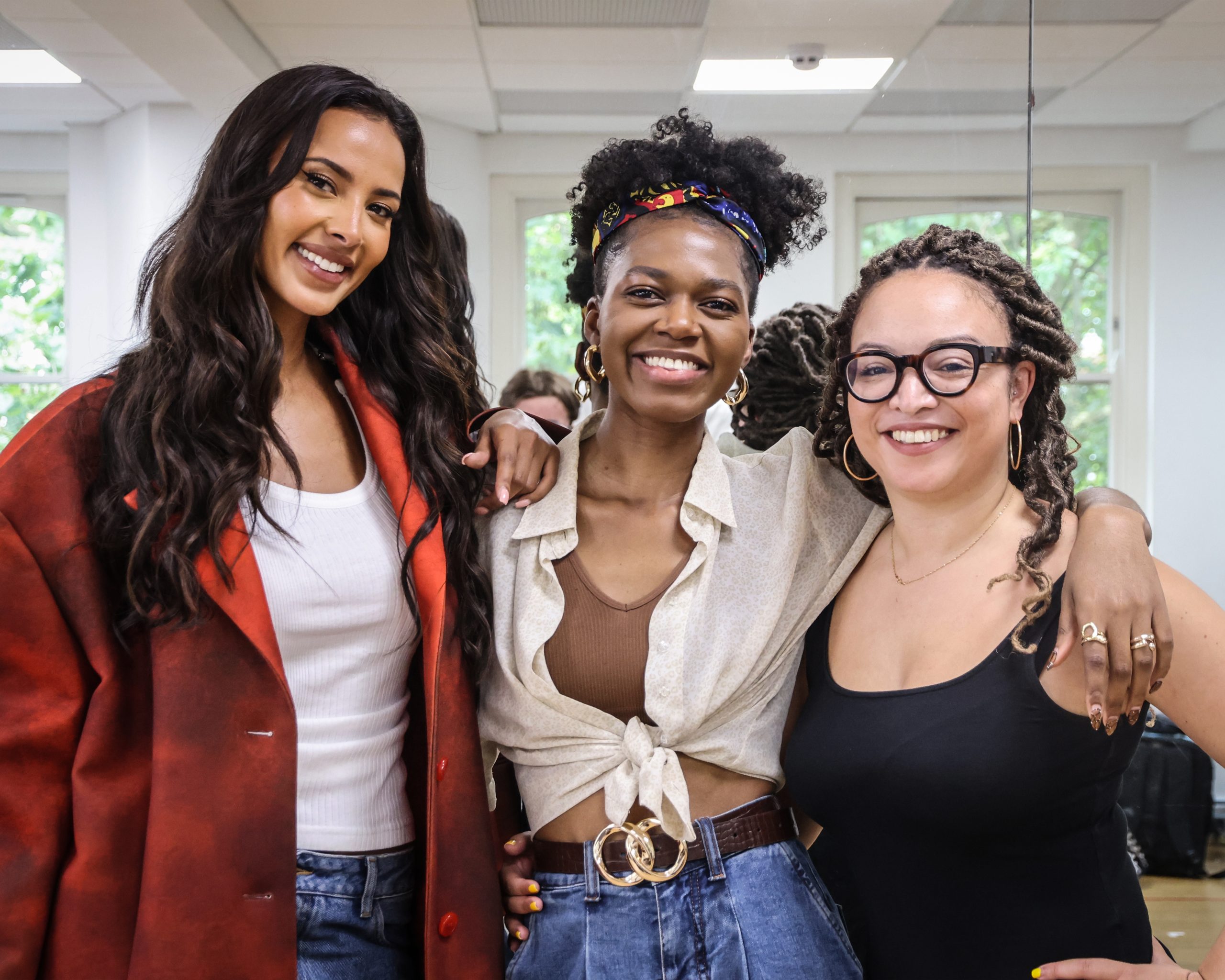 Maya Jama, playwright Benedict Lombe and director Lynette Linton (C) Justine Matthew