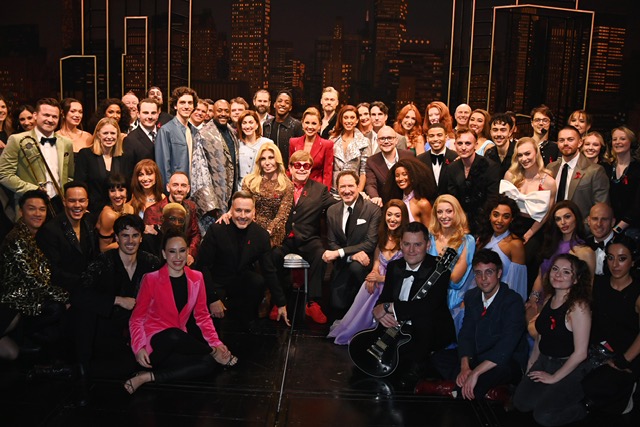 Elton John, David Furnish, Donatella Versace with cast and producers of The Devil Wears Prada photo Tom Dymond