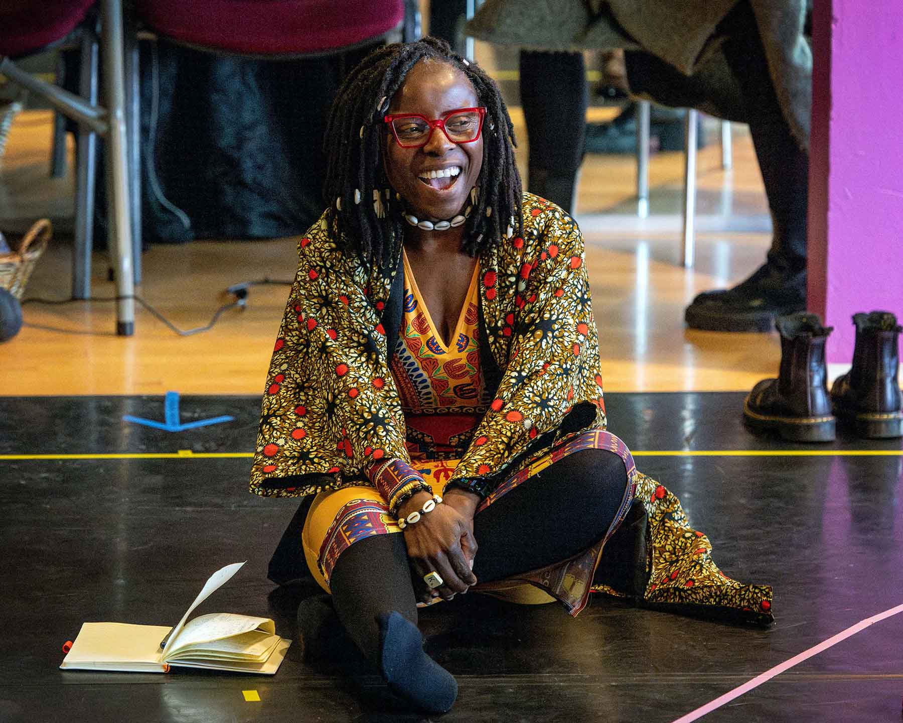 Mojisola Kareem (director) in rehearsals for Death and the King’s Horseman. Photo by Anthony Robling.