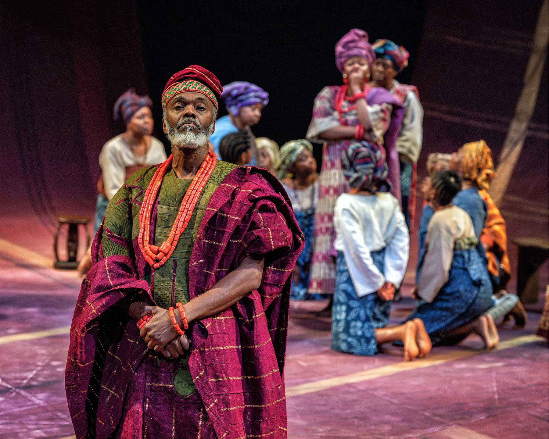 Wale Ojo and members of the company of Death and the King’s Horseman. Photo by Anthony Robling.