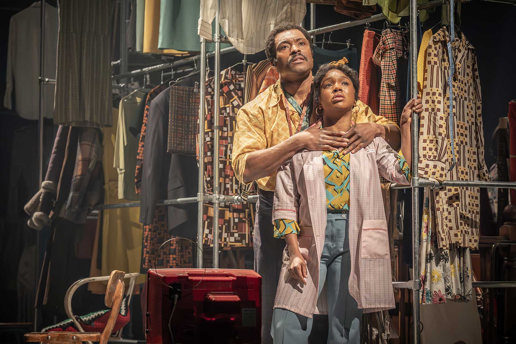 Arinzé Kene (Walker Holt) and Cherrelle Skeete (Darlene Holt) in Alterations at the National Theatre. Photographer Marc Brenner